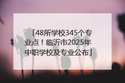 48所学校345个专业点！临沂市2025年中职学校及专业公布