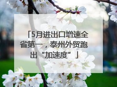 5月进出口增速全省第一，泰州外贸跑出“加速度”