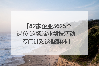 82家企业3625个岗位 这场就业帮扶活动专门针对这些群体
