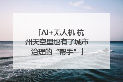 AI+无人机 杭州天空里也有了城市治理的“帮手”